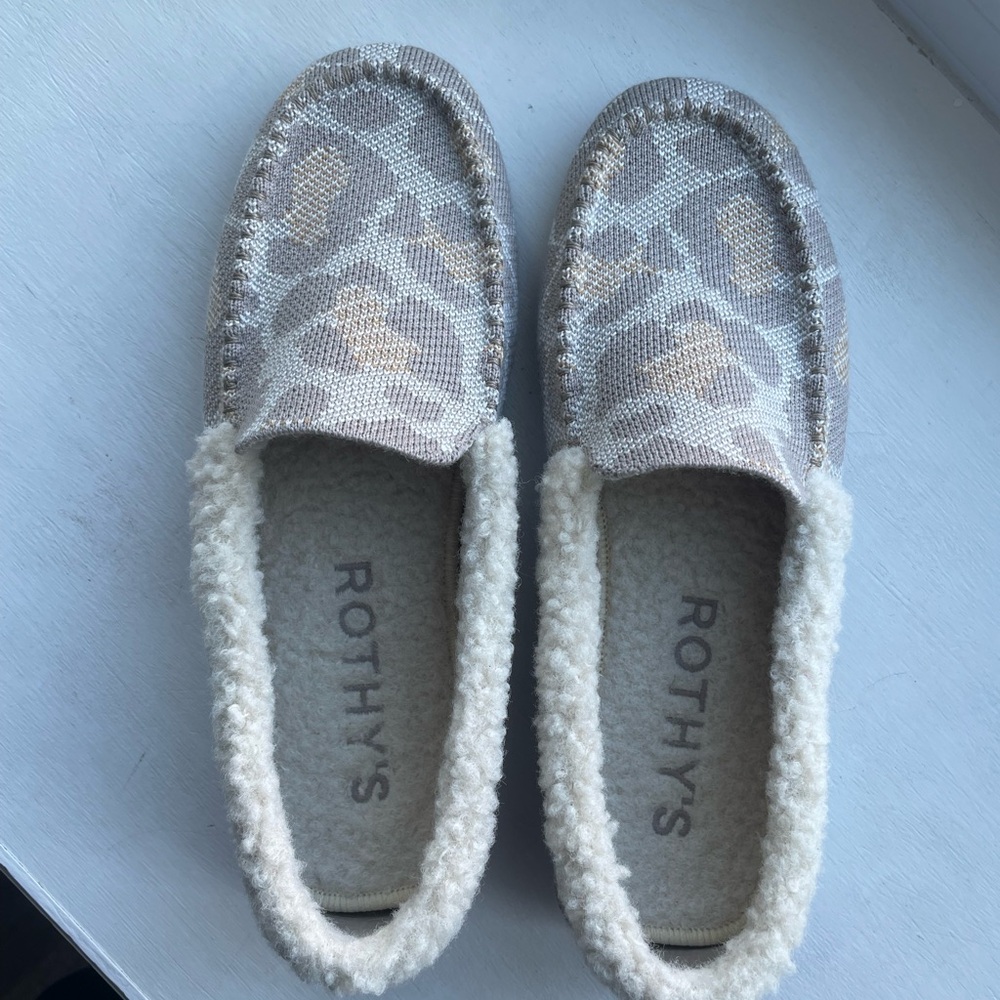 Rothy's Cream and Tan Moccasins